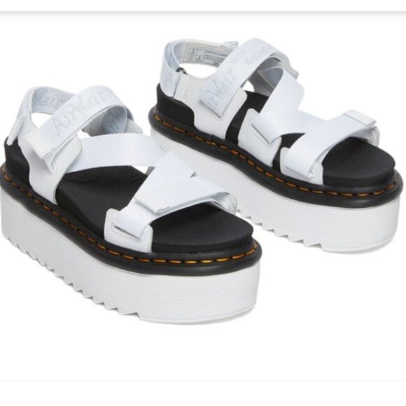Dr. Martens Kimber Platform Sandals Straps AirWair Lightweight White 8 Shoe Soft - Picture 7 of 16